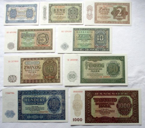 Satz ddr mit banknoten 50 - ddr, 9
