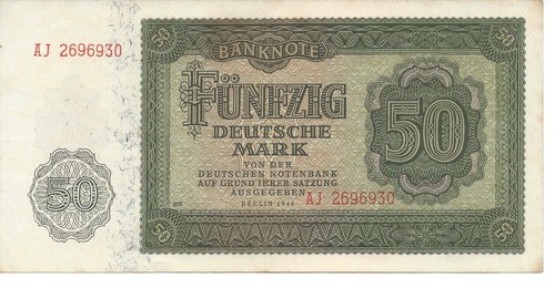 Geldschein banknote ddr 50 - geldschein,
