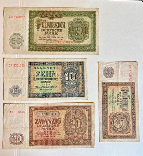 Ddr 1948 banknoten - 10, 50