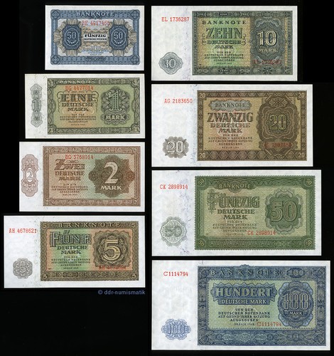 Ddr banknoten satz 1948 - ddr banknoten-satz, 1948___50